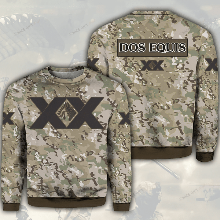 Dos Equis XX Camouflage Crewneck Sweatshirt 3CS-O7H7