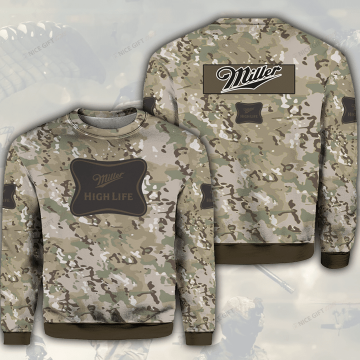 Miller High Life Camouflage Crewneck Sweatshirt 3CS-K5T5