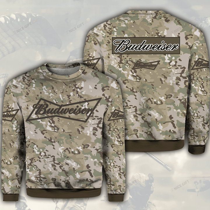 Budweiser Camouflage Crewneck Sweatshirt 3CS-P3E9