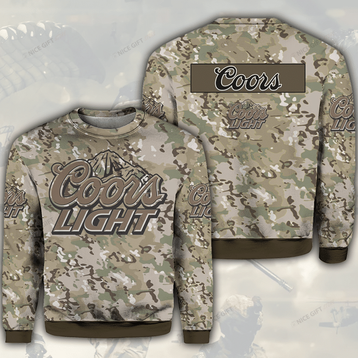 Coors Light Camouflage Crewneck Sweatshirt 3CS-Z3T9