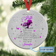 Personalized Sloth Purple NI2411004YI Ceramic Circle Ornament
