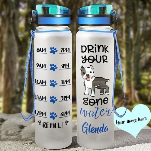 Personalized Dog Pitbull GS-CL-DT1706 Water Tracker Bottle