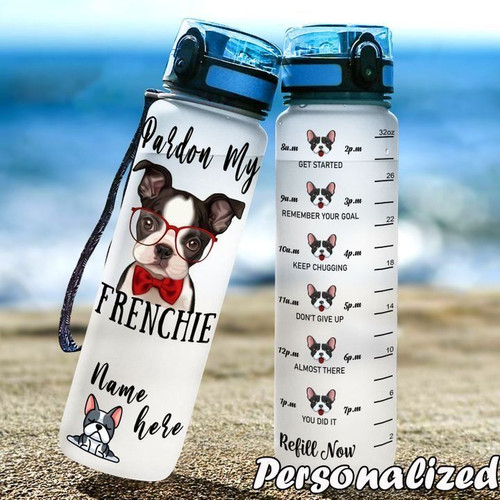 Personalized Frenchie Dog My Frenchie GS-CL-DT1706 Water Tracker Bottle