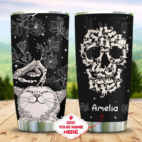 Personalized Cats Love Skull YC2009228CL Tumbler