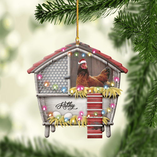 Personalized Chicken Christmas NI2312004XB Ornaments