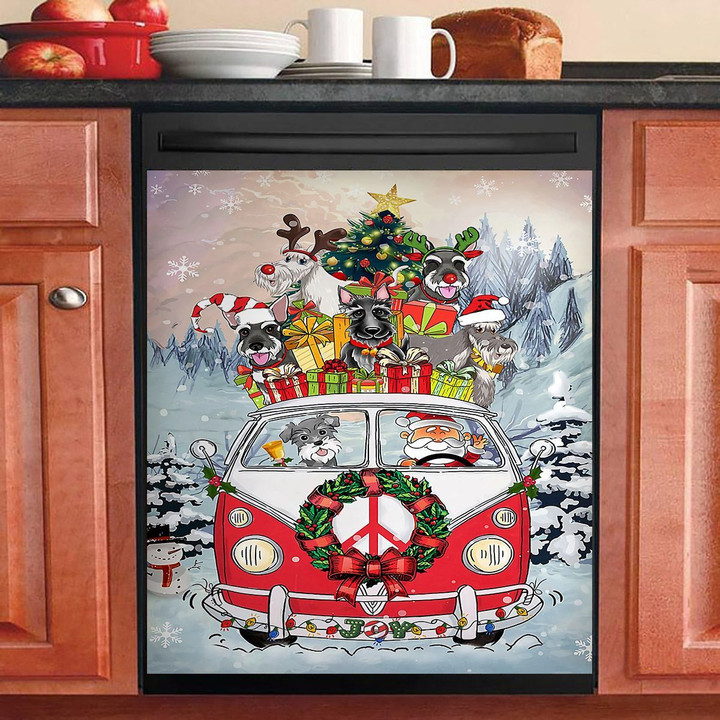 Dogs On Christmas Car NI1311024KL Decor Kitchen Dishwasher Cover