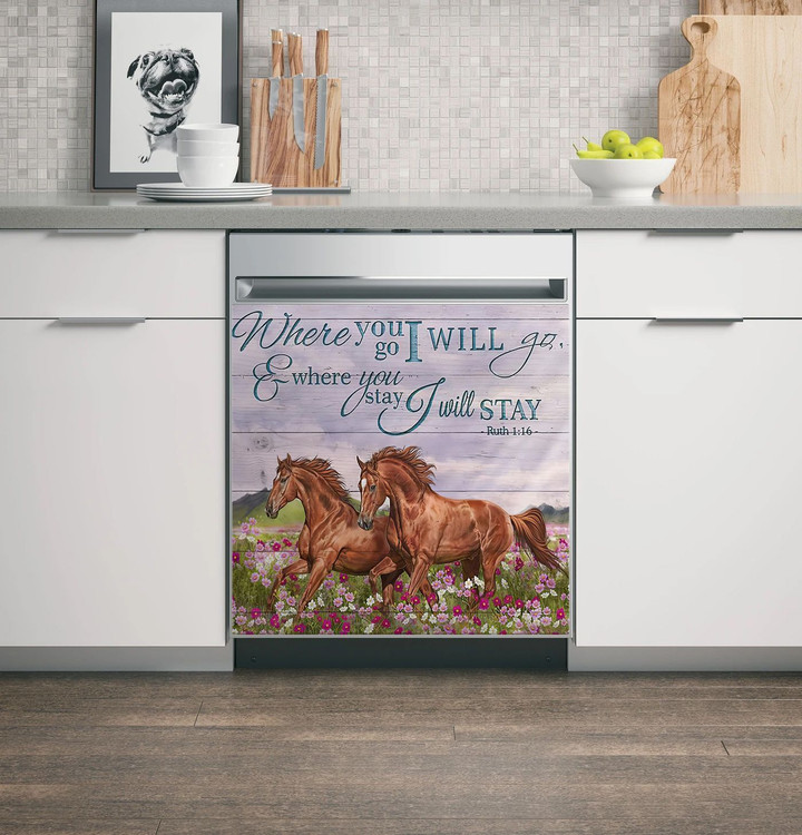Horse TH2110101CL Decor Kitchen Dishwasher Cover