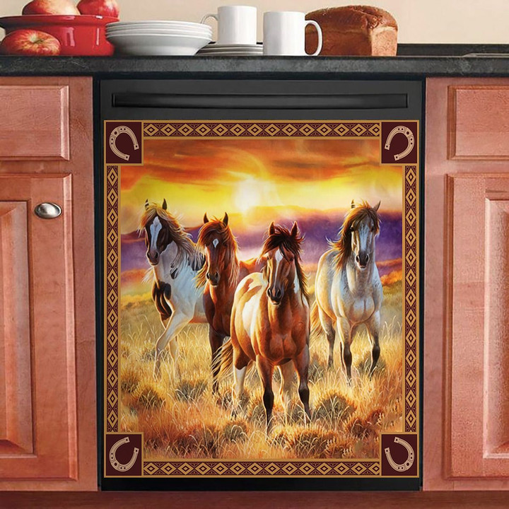 Horses Sunset NI1112009HN Decor Kitchen Dishwasher Cover