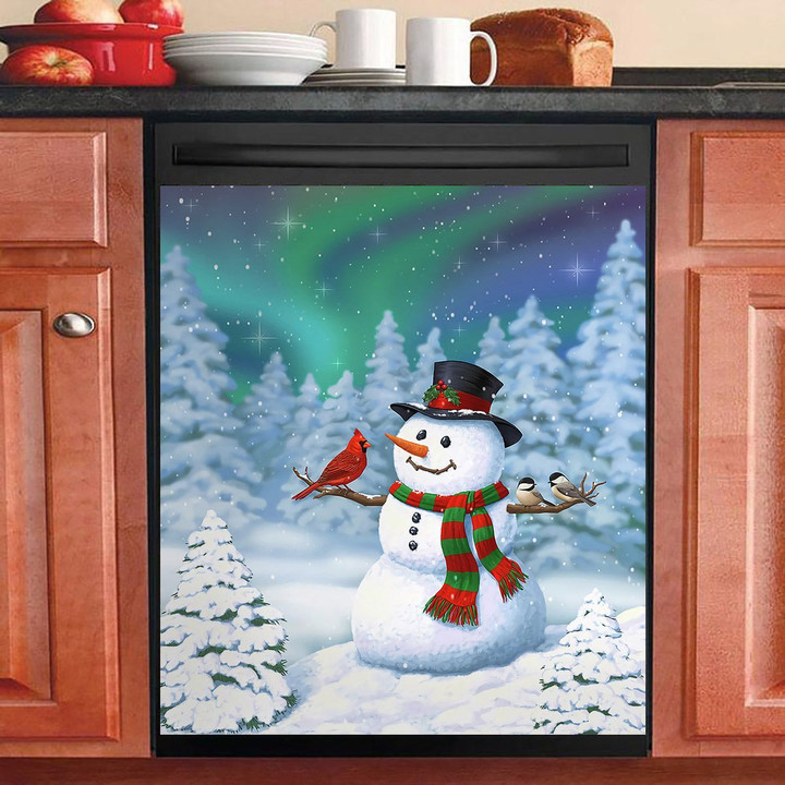 Christmas Snowman And Birds NI0311033KL Decor Kitchen Dishwasher Cover