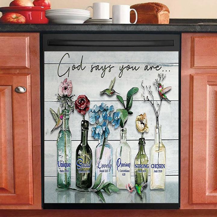 Humingbird Glass Jars God Says You Are NI1802043YC Decor Kitchen Dishwasher Cover