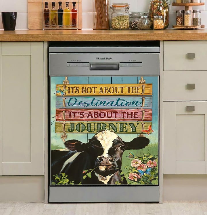 Cow It Is Not About The Destination It Is About The Journey KL1711003HN Decor Kitchen Dishwasher Cover
