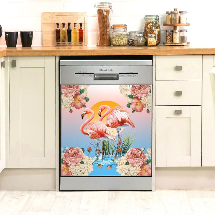 Flamingo Couple AM0510002CL Decor Kitchen Dishwasher Cover