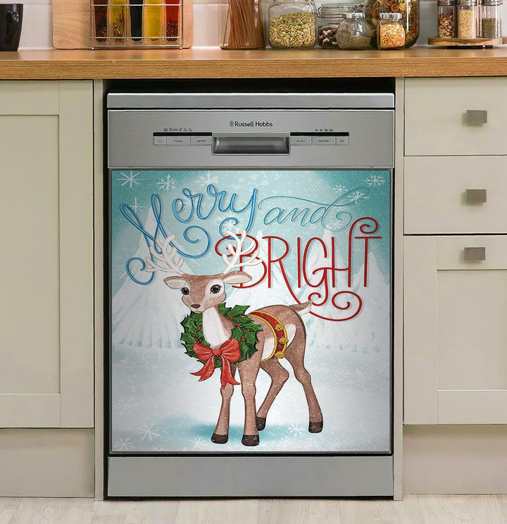 Deer Merry And Bright NI2711123NT Decor Kitchen Dishwasher Cover