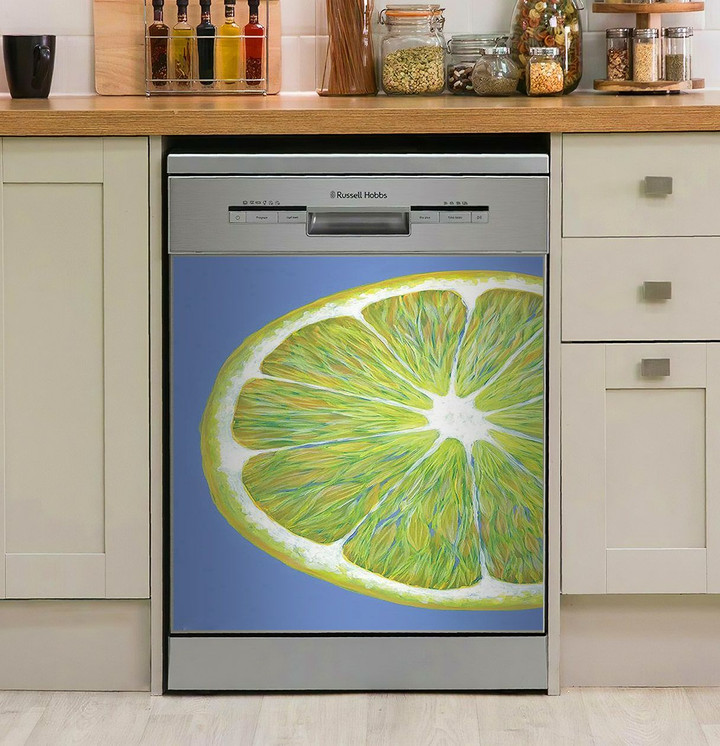 Lemon Slice On Blue NI1712154DD Decor Kitchen Dishwasher Cover