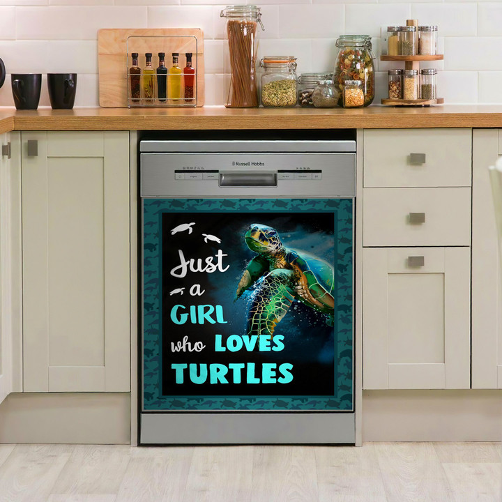 Turtle Just A Girl Who Loves Turtles GS1010092OD Decor Kitchen Dishwasher Cover