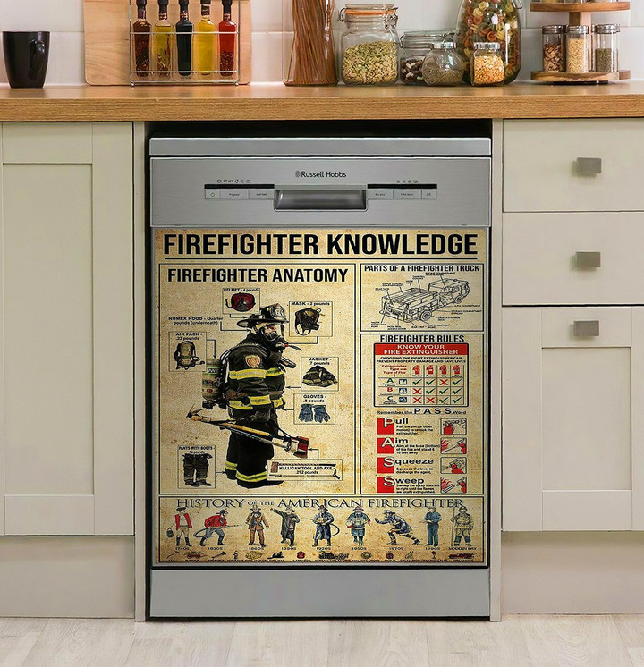 Firefighter Knowledge NI0912213DD Decor Kitchen Dishwasher Cover
