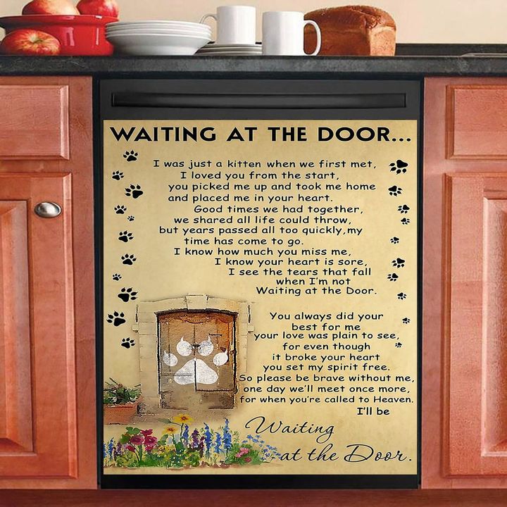 Cat Waiting At The Door NI1911019KL Decor Kitchen Dishwasher Cover
