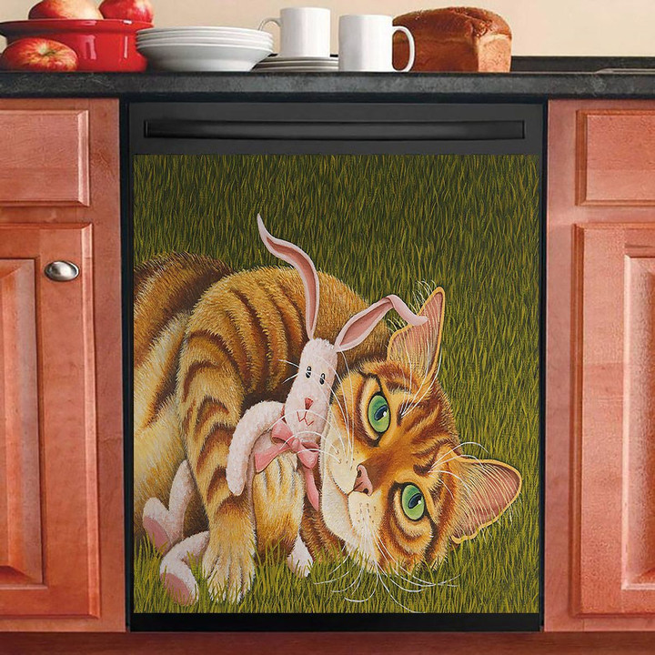 Cute Cat And Rabbit NI0112082NT Decor Kitchen Dishwasher Cover