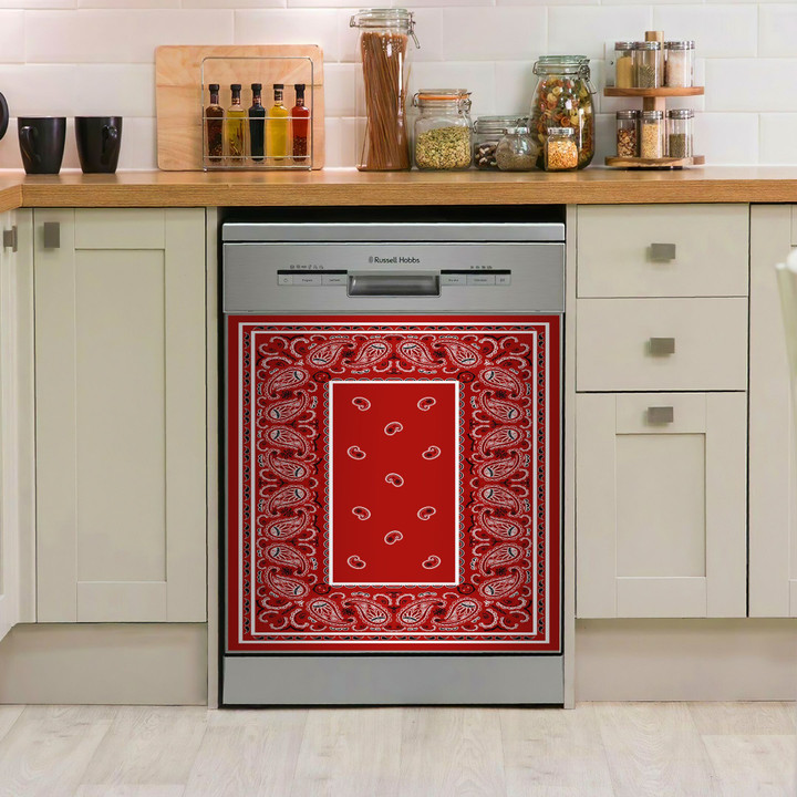 Ultra Plush Classic Red Bandana GS0710092OD Decor Kitchen Dishwasher Cover
