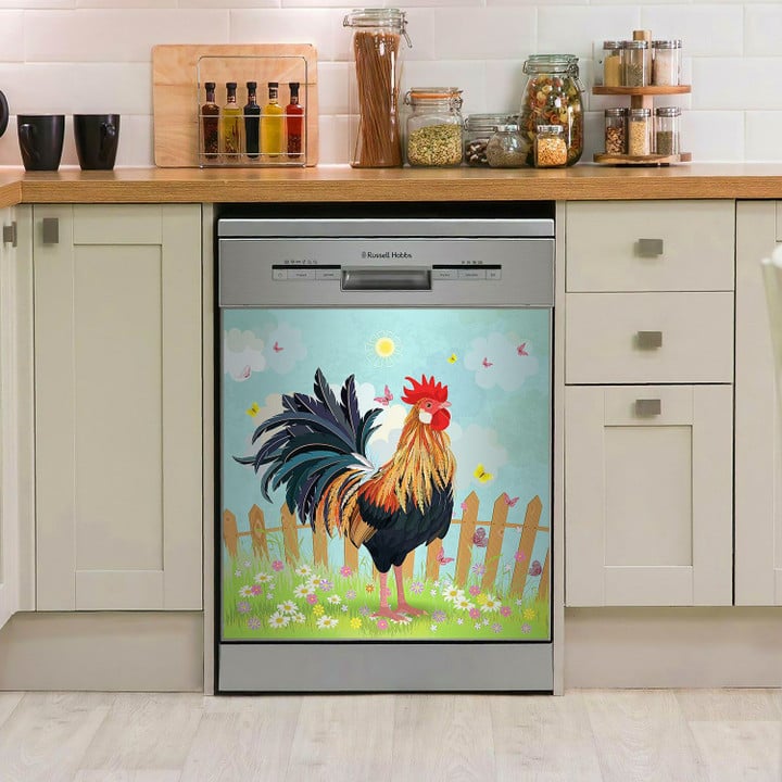 Lovely Rooster In Summer Rural Scenery NI0110011NT Decor Kitchen Dishwasher Cover