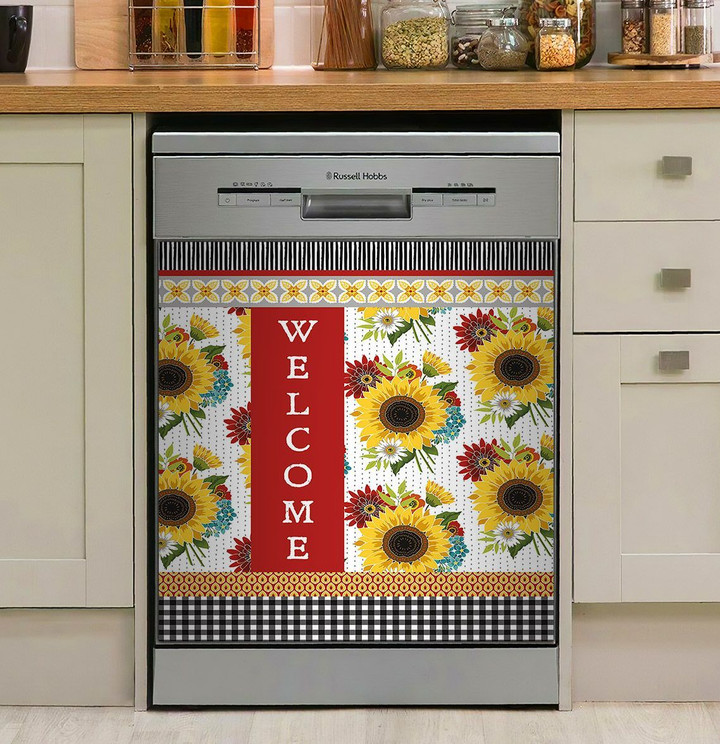 Sunflower Charm Welcome NI2411196NT Decor Kitchen Dishwasher Cover