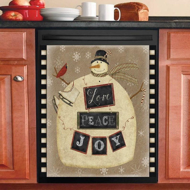 Love Peace Joy Cute Snowman TH0510209CL Decor Kitchen Dishwasher Cover