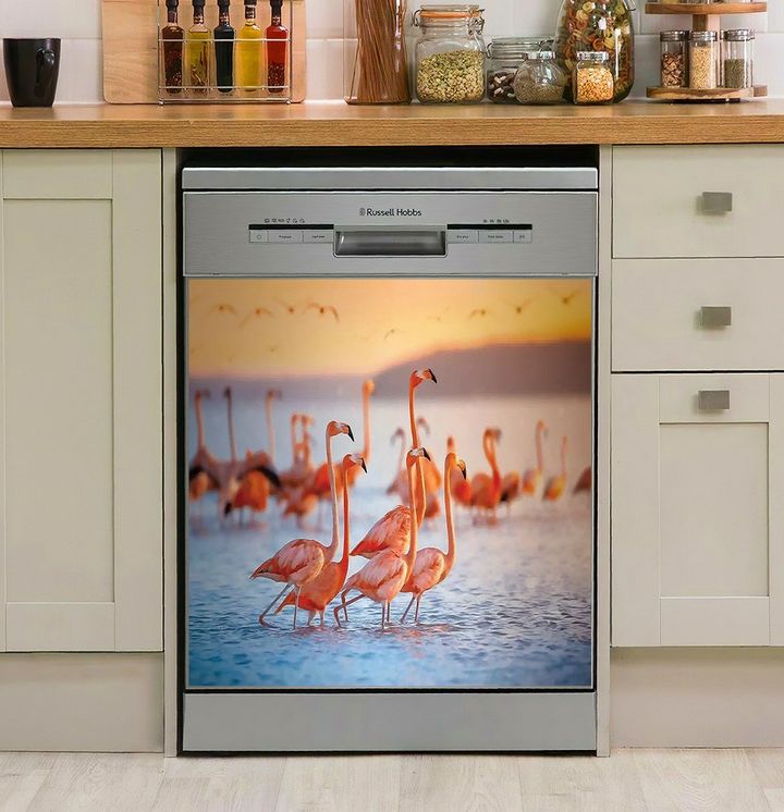 Wading Flamingos NI1712020DD Decor Kitchen Dishwasher Cover