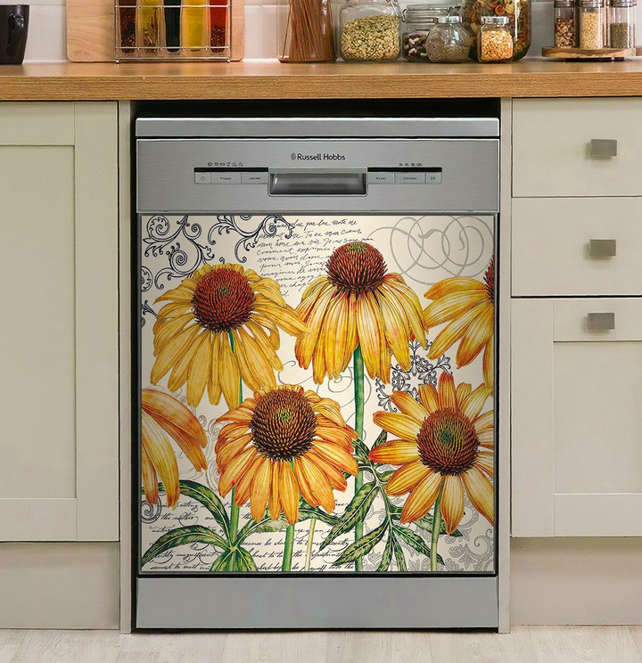 Vintage Coneflower NI2711345NT Decor Kitchen Dishwasher Cover