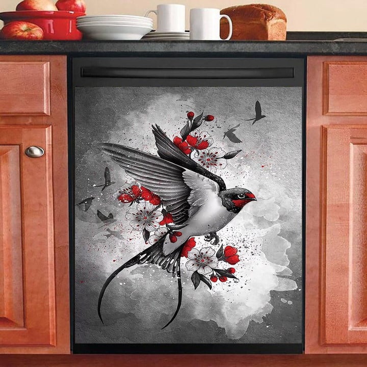 Swallows And Sakuras NI3110096KL Decor Kitchen Dishwasher Cover