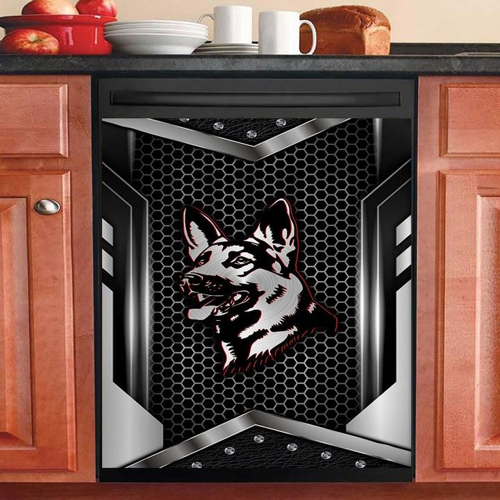German Shepherd Cool Metal Pattern NI2302115YC Decor Kitchen Dishwasher Cover
