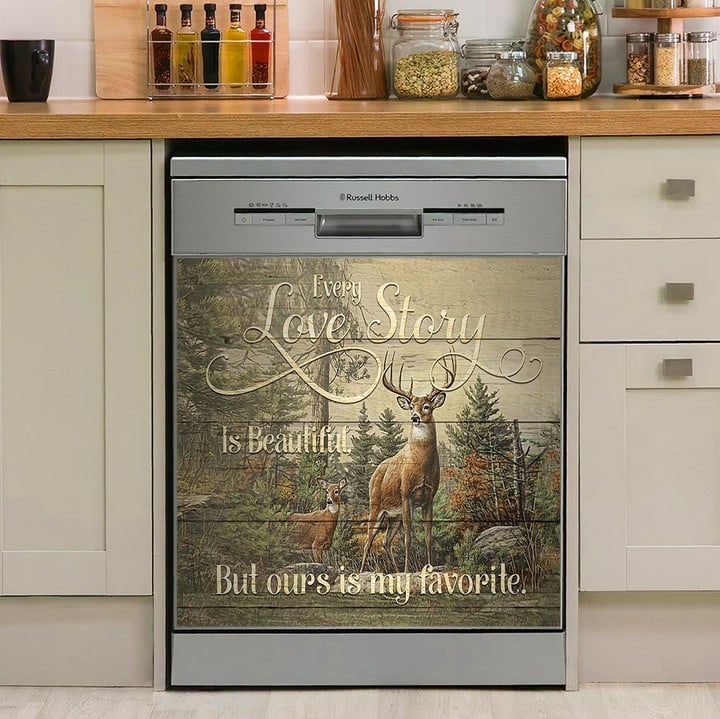 Buck And Doe Every Love Story Is Beautiful NI0510141KL Decor Kitchen Dishwasher Cover