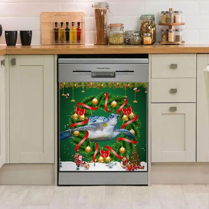 Sea Turtle Christmas TH0311513CL Decor Kitchen Dishwasher Cover