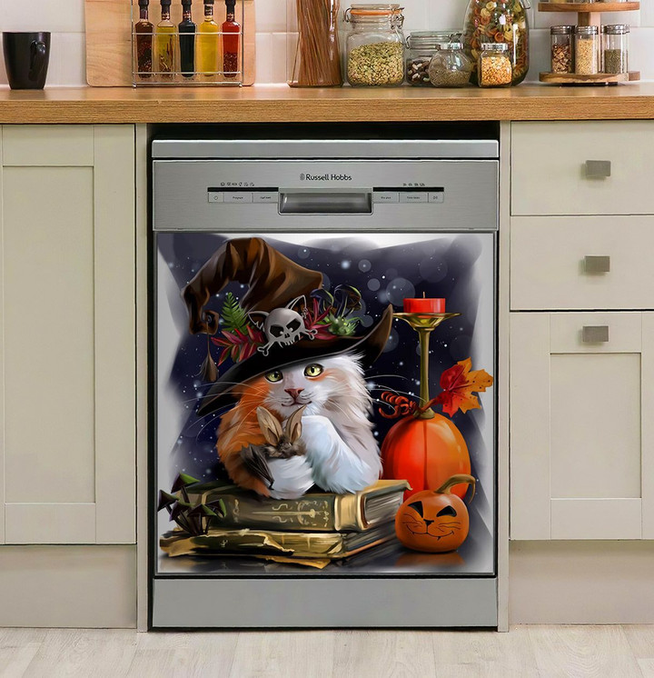 I Am A Witch Cat Happy Halloween NI0810020DT Decor Kitchen Dishwasher Cover