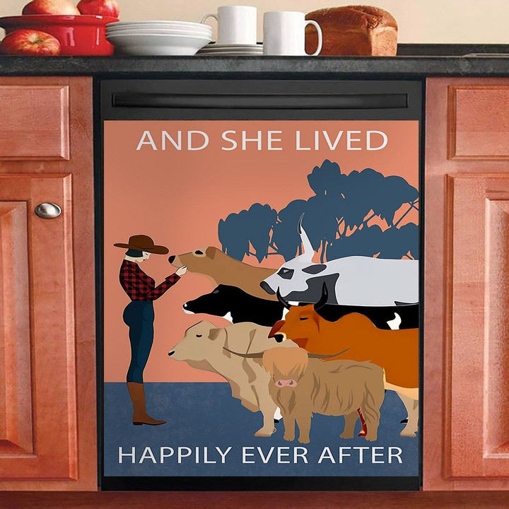 Cows And She Lived Happily After NI2811021KL Decor Kitchen Dishwasher Cover