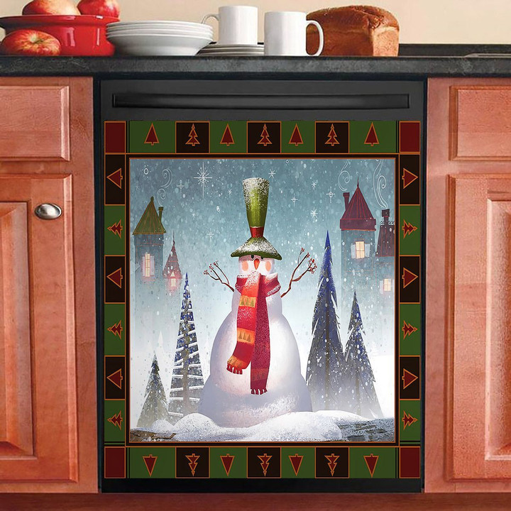 Mr Snowman Christmas NI0212051KL Decor Kitchen Dishwasher Cover