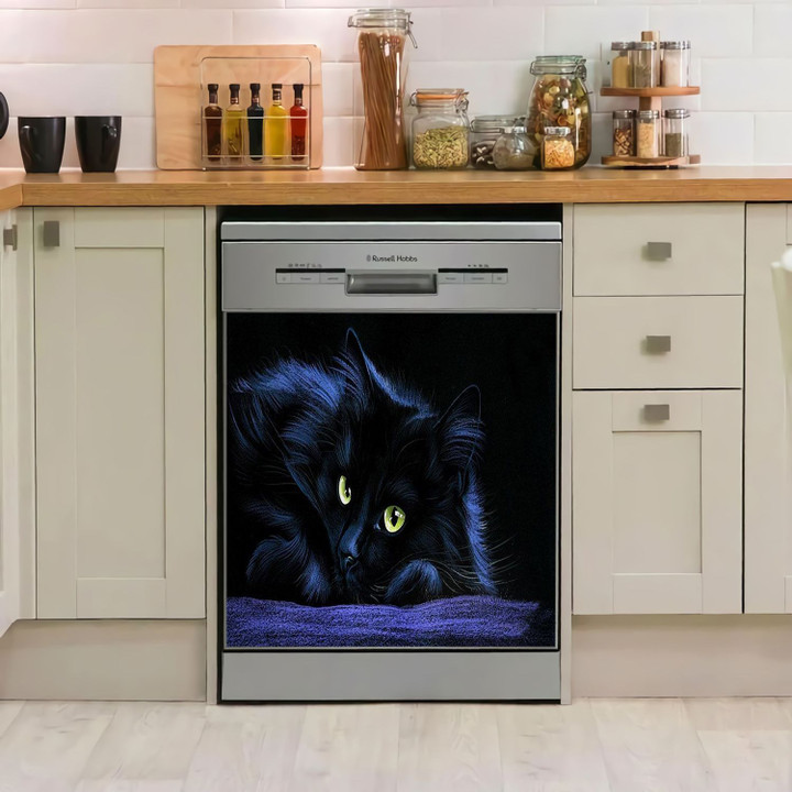 Black Cat Light Eye TH2310558CL Decor Kitchen Dishwasher Cover