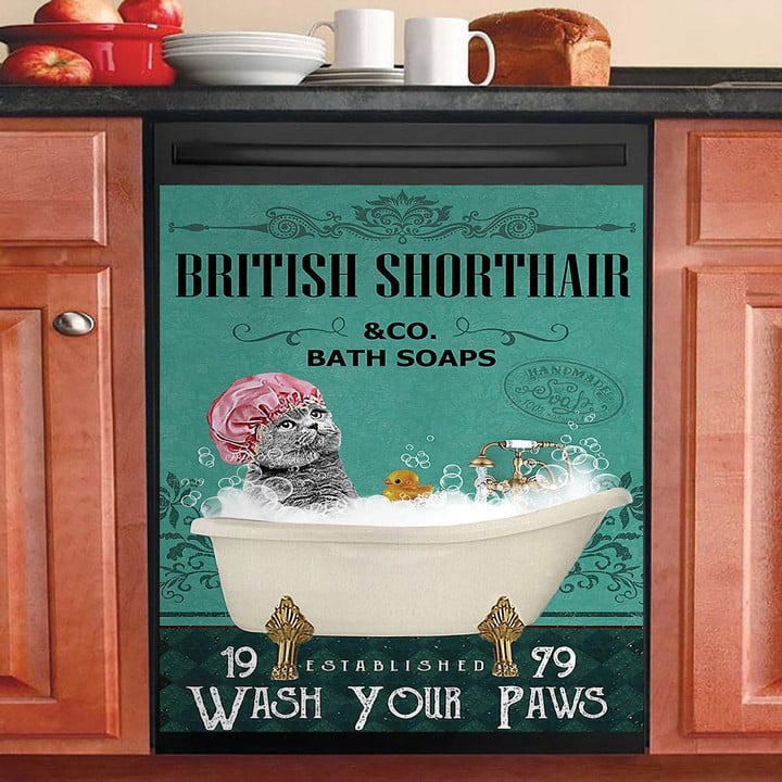 Green Bath Soap Company British Shorthair NI1411038KL Decor Kitchen Dishwasher Cover
