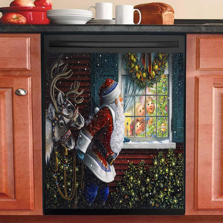 Santa At The Window Christmas NI0212067KL Decor Kitchen Dishwasher Cover