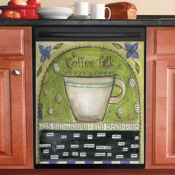 Coffee Talk NI2901058YC Decor Kitchen Dishwasher Cover