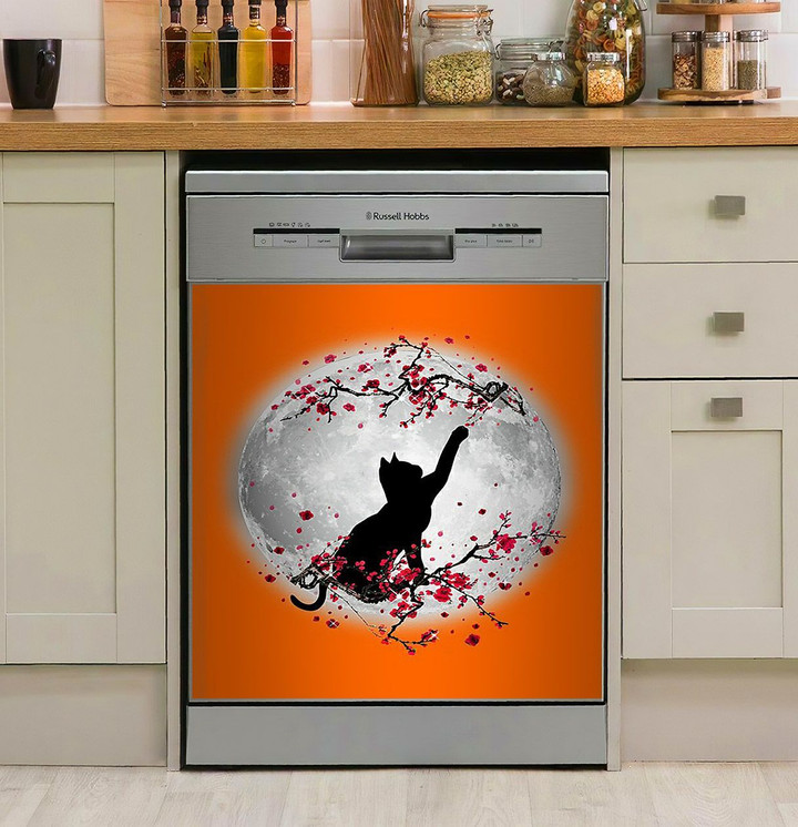 Cat Moon NI06100172DD Decor Kitchen Dishwasher Cover