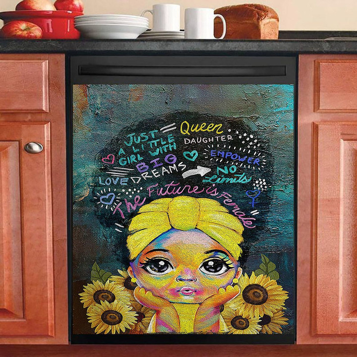 Little Princess Melanin Queen NI2601166YC Decor Kitchen Dishwasher Cover