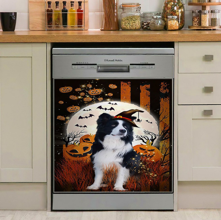 Border Collie Happy Halloween NI0510003KL Decor Kitchen Dishwasher Cover