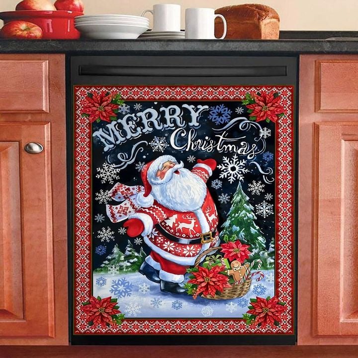 Santa Merry Christmas NI2610073KL Decor Kitchen Dishwasher Cover