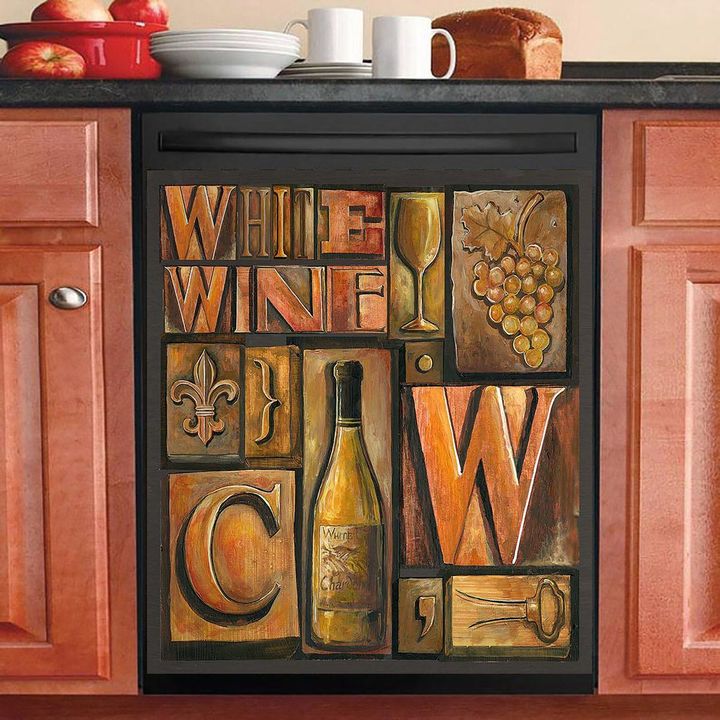 White Wine NI2901234YC Decor Kitchen Dishwasher Cover