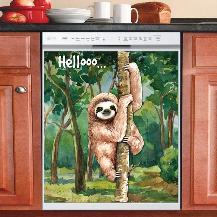 Sloth Hello TH0411699CL Decor Kitchen Dishwasher Cover