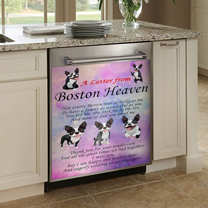 Boston Terrier AM0610420CL Decor Kitchen Dishwasher Cover