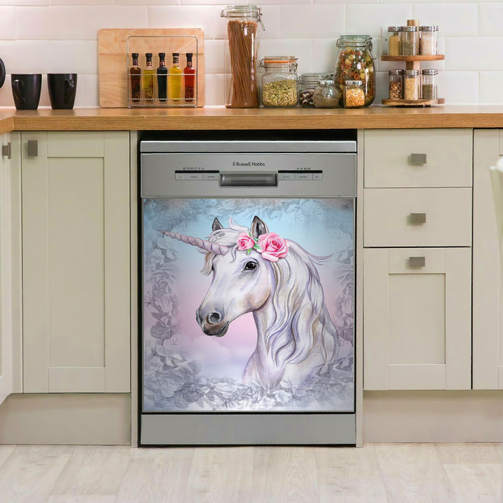 Unicorn And Roses NI3009151NT Decor Kitchen Dishwasher Cover