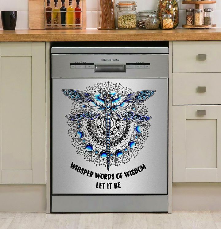 Dragonfly Whisper Words Of Wisdom Let It Be NI0710097DD Decor Kitchen Dishwasher Cover