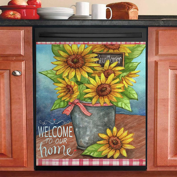 Sunflower Bucket Welcome To Our Home NI0511112KL Decor Kitchen Dishwasher Cover