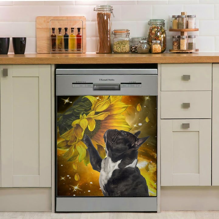 Boston Terrier Sunflower TH2310687CL Decor Kitchen Dishwasher Cover
